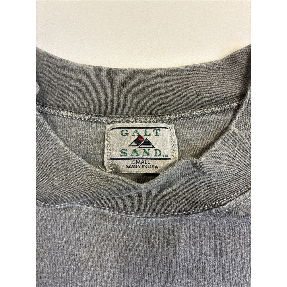 Vintage Galt Sand T Shirt Native American 2 Sided Sz Small Weathered Gray - Picture 5 of 5